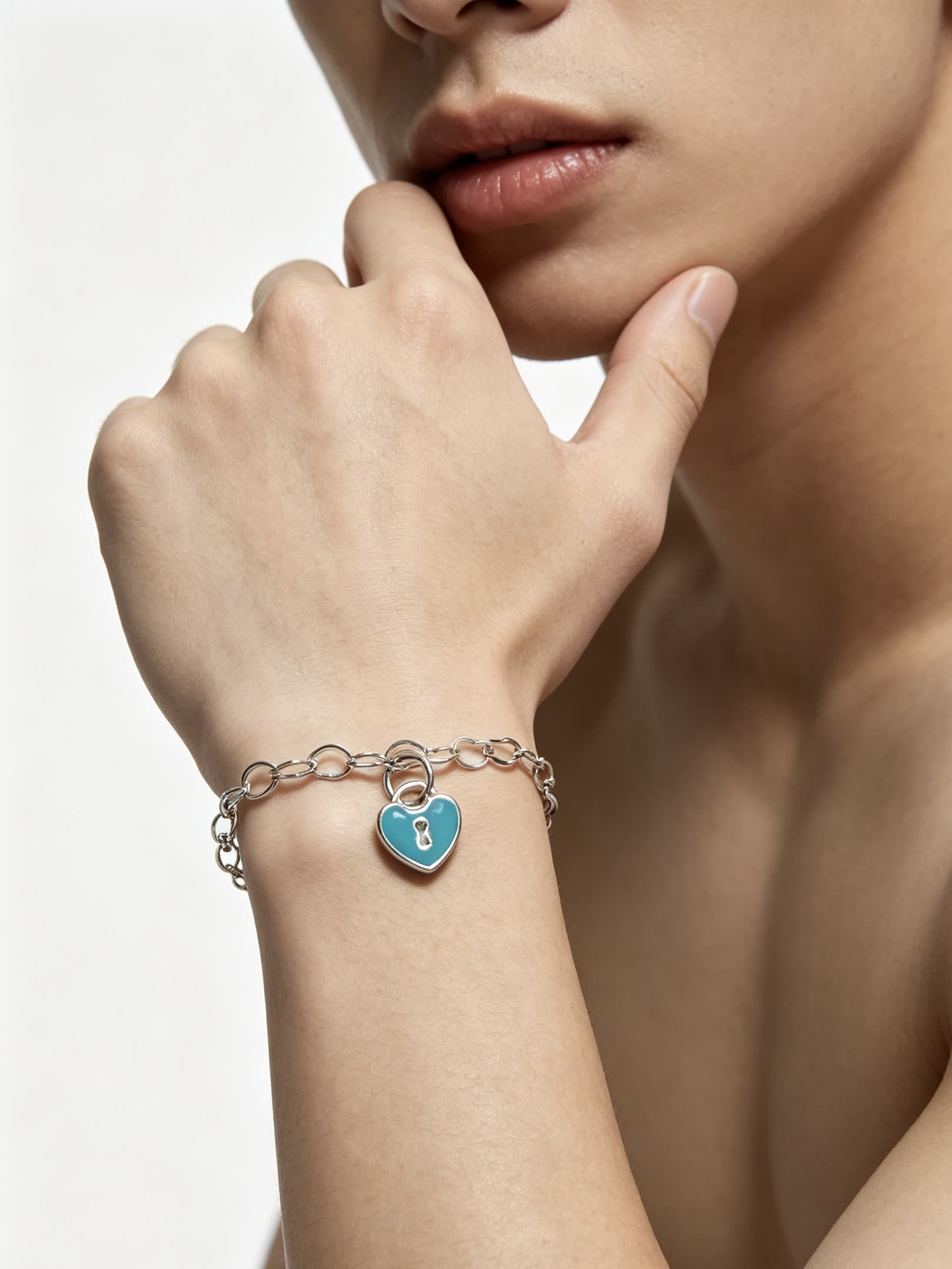Tiffany & Co. Heart Lock Charm Bracelet